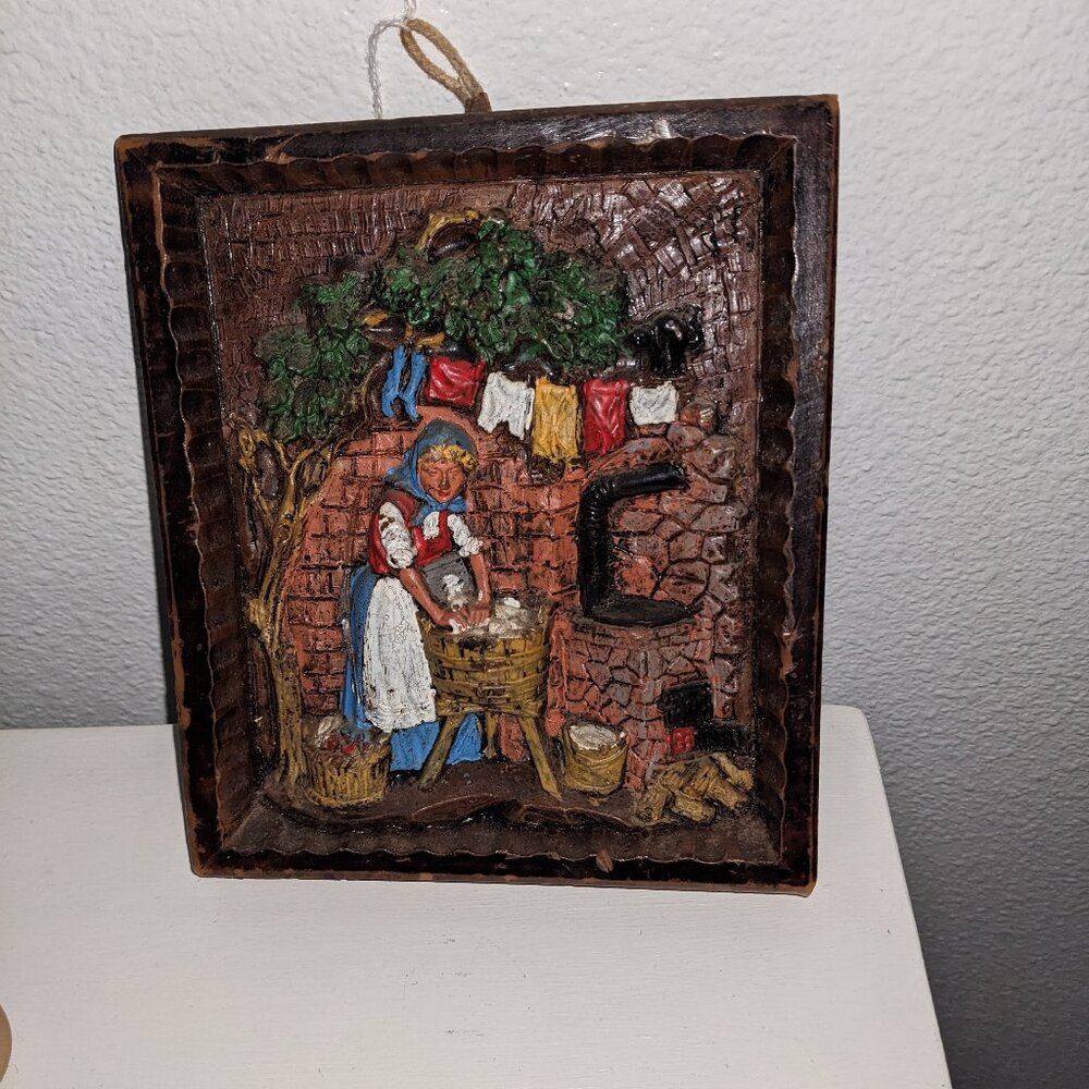 GERMAN WAX RELIEF VTG 3-D ART Gunter Kerzen Vintage